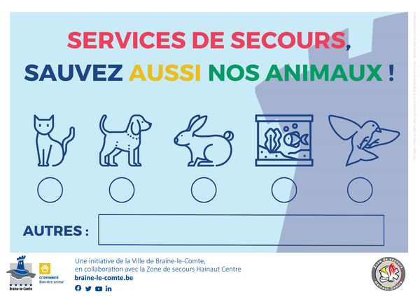 Visuel - "Services de secours sauvez aussi nos animaux"