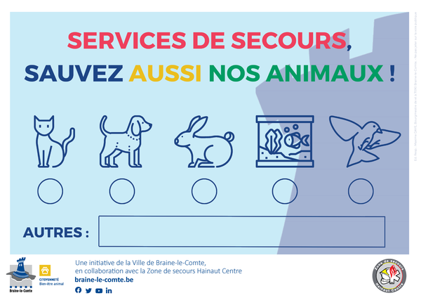 Services de secours, sauvez aussi nos animaux Visuel - "Services de secours sauvez aussi nos animaux"