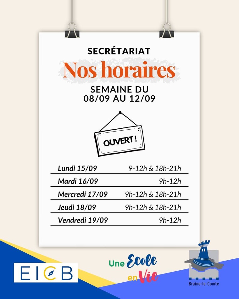 horaireEICBSecrétariat
