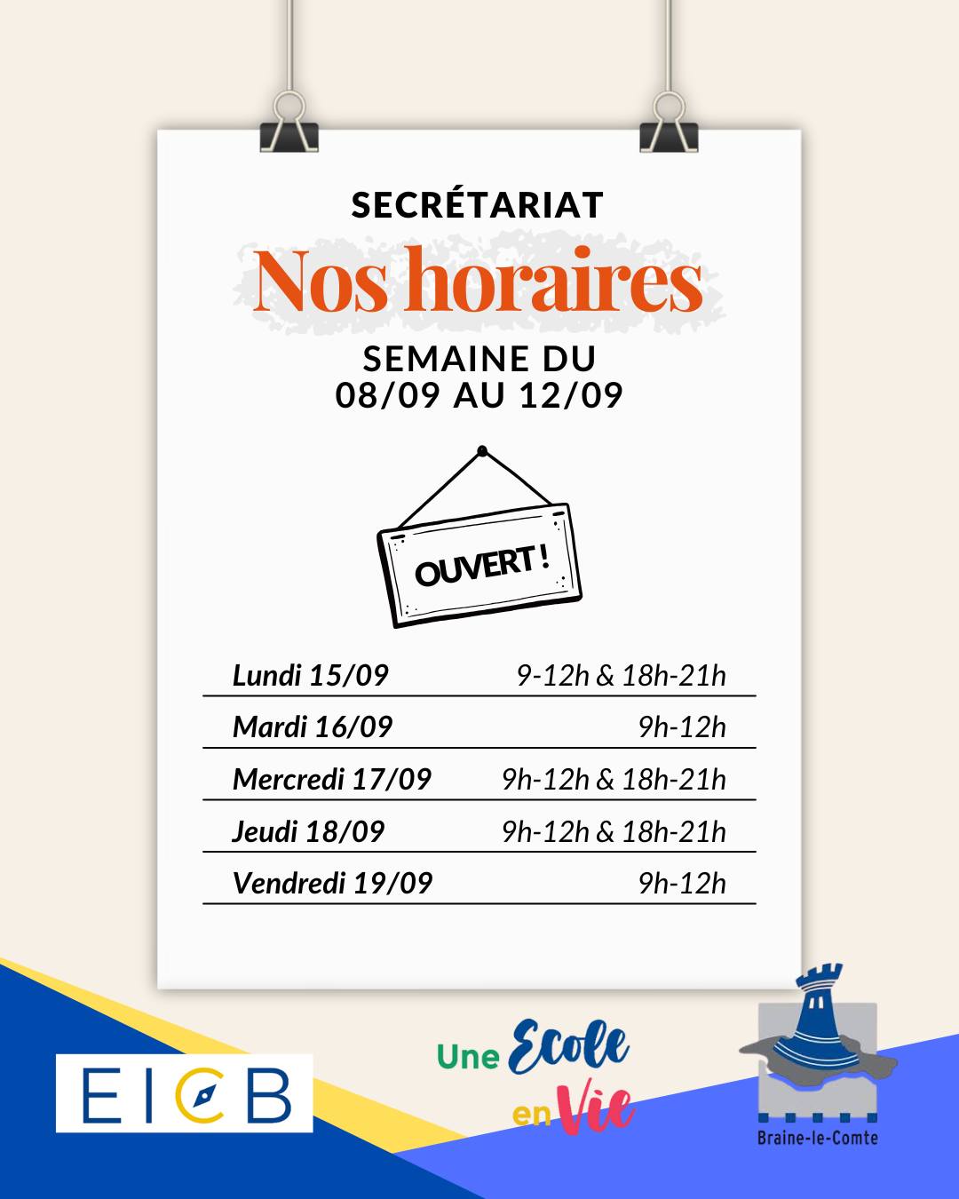 horaireEICBSecrétariat