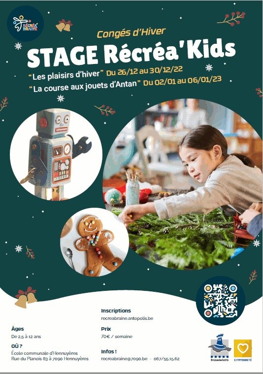 Affiche stages Récréa'Braine